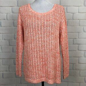 Talbots Orange Loose Knit 100% Cotton Sweater Petite Size PM